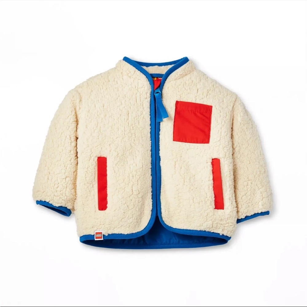 Baby Contrast Pocket Sherpa Jacket - LEGO Collection x Target Cream Size 0-3M